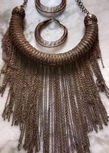 Bohemian Statement Necklace and Earrings Set