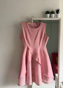 Pink Lace Trim Mini Dress🌸