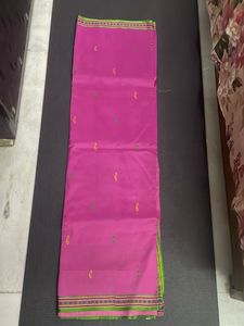 PURE PINK SILK SAREE with thread Border