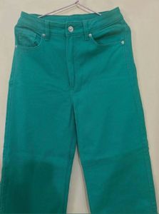 H&amp;M Green Wide-Leg Jeans