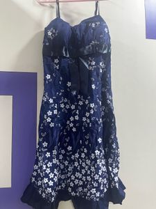 Navy Floral Mini Dress