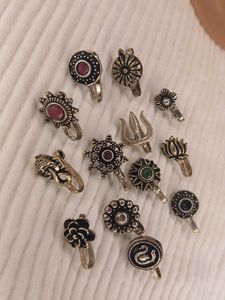 Set of 10 Ethnic Nose Pins