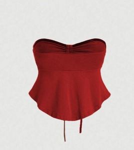 Red Bandeau Style Tube Top