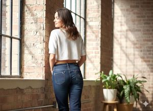 Stylish Dark Wash Denim Jeans