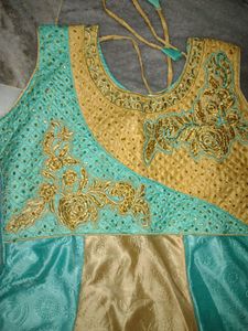 Full umbrella gown with dupatta,sleeve inner, and pant