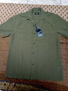 Men's Green Textured Shirt