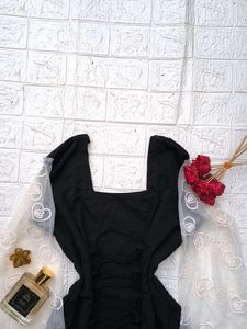 Corset Back Net Sleeves Kurti🖤