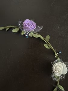 Floral TIARA + Press On Nail + headphones