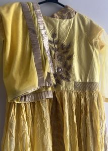 Designer Yellow kurti with plazo