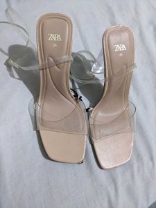 ZARA Clear Strap Heels Size 39