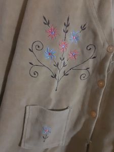 Women Khaki Colour Old Style Cardigan