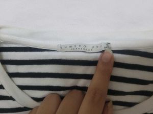 Numero Uno white/black striped tshirt