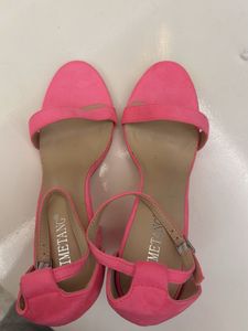 Vibrant Pink Block Heel Sandals