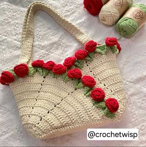 Crochet Rose Bag