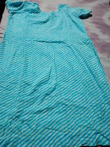 Blue Striped Kurta Set with Patiala Pants