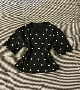 Black Heart Print Tee