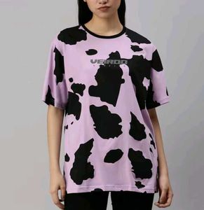 Vierdo Cow Printed Lilac T-shirt
