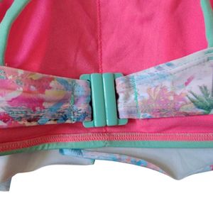 Tropical Print Bikini Top L