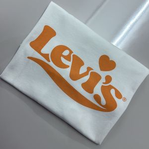 Levi's White Orange Ringer T-Shirt