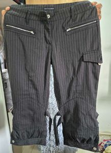 only ₹299Pinstripe Capris with Zippers