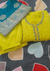 Beautiful Yellow Kurta Set with Dupatta