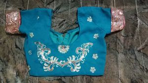 Elegant Teal Embellished Saree