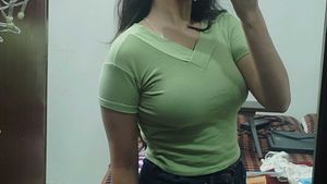 Stylish Light Green V-Neck Top