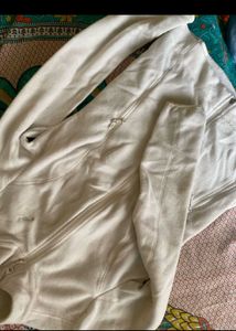 Cream Fleece Zip-Up Jacket