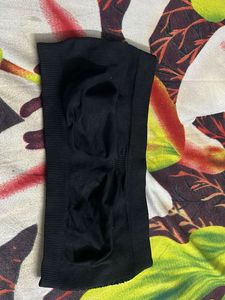 Seamless Black Bandeau Top