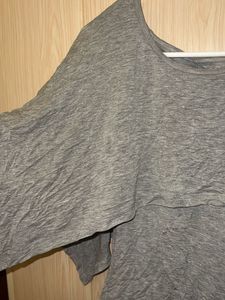 Stylish Grey Layered Tunic Top
