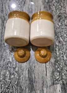 Vintage Ceramic Pickle Jars Set