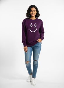 Purple Smiley Lightning Sweatshirt