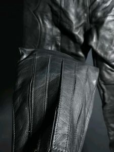 Black Leather Biker Pants