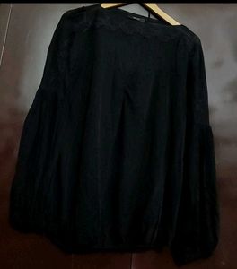 Black Lace Trim Top For 34 Bust