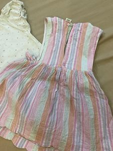 Striped Baby Dress with Polka Dot Top