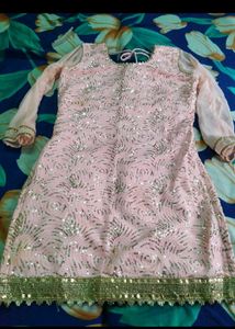 Pink Sequined Kurta n dupatta