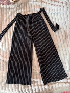 stretchable Chic Striped Wide-Leg Pants