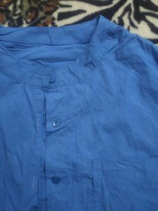 Blue Collared Long Sleeve Shirt