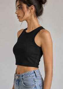 Classic Black Ribbed Crop Tank Top