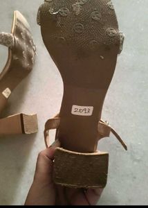 Chic Rose Gold Embellished Block Heels