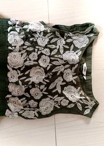 Olive Green Embroidered Dress