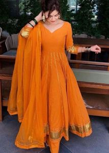 ✨ Brand New Orange Anarkali Suit – Size L ✨
