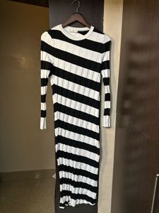 MANGO Chic Striped Maxi Dress