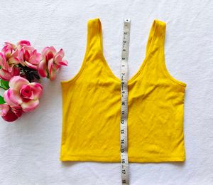 Shein : V-Neck Yellow Tank Top