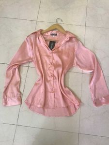 Dusty Pink Satin Shirt