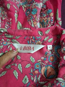 BIBA Pink Floral Kurta