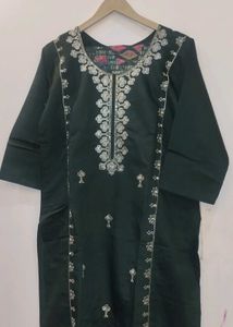 Premium Dark Green Embroidered Suit Set | Elegant