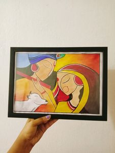 Radha Krishna Painting With Frame 🖼️