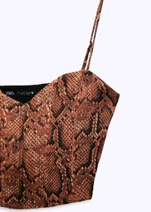 ZARA Snakeskin Print Corset Top