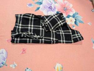 Black &amp; White Checkered Tie-Front Shirt